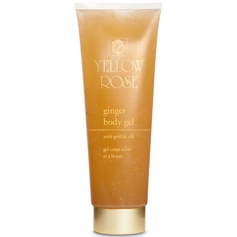 Yellow Rose Ginger Body Gel with gold and silk, 250 ml