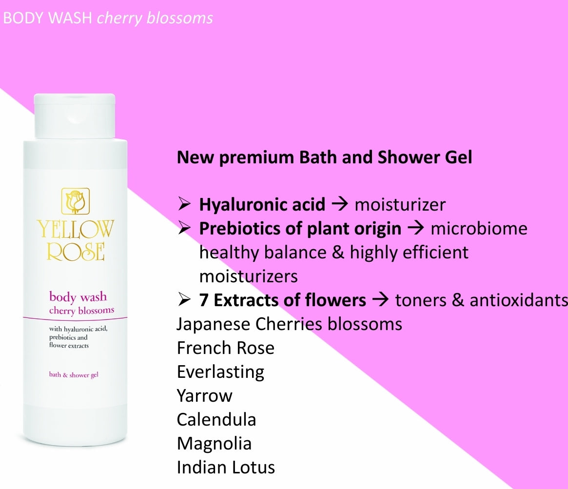 Yellow Rose Body Wash Cherry Blossoms 400 ml