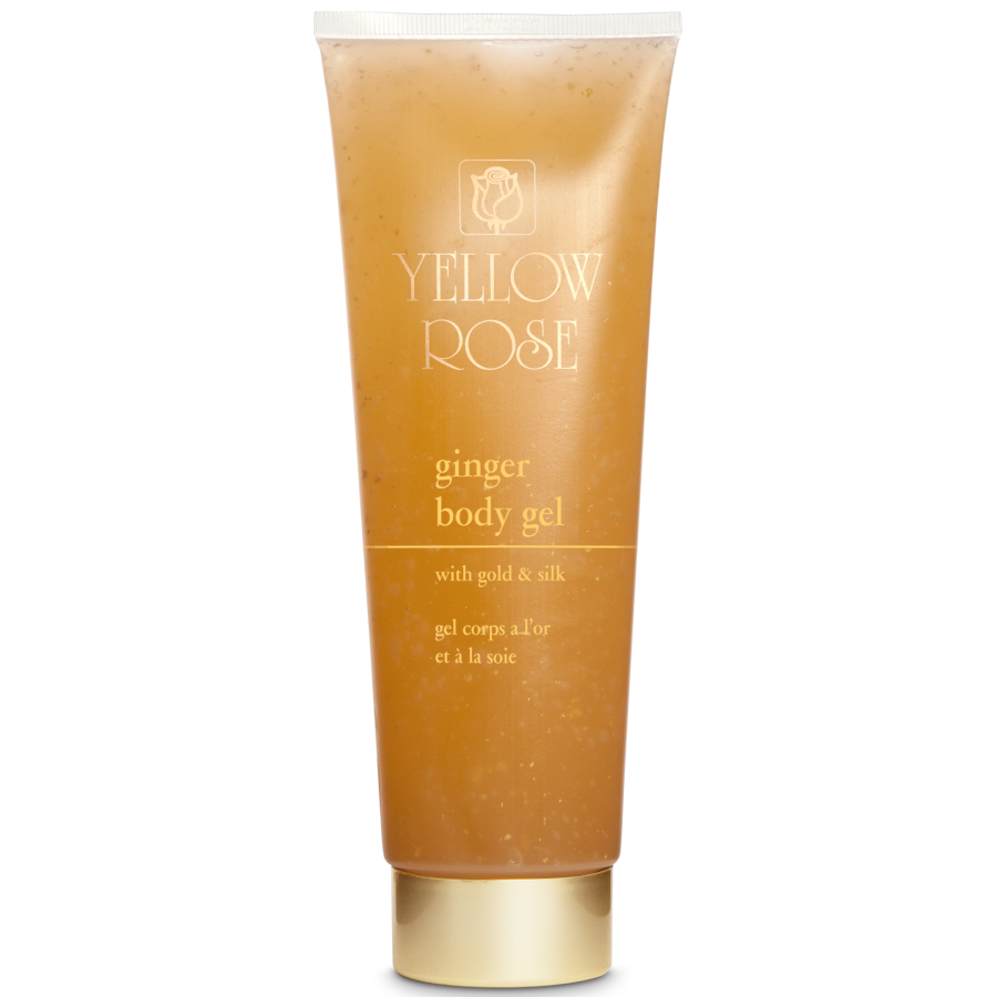 Yellow Rose Ginger Body Gel with gold and silk, 250 ml